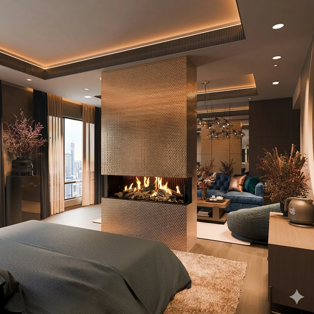 Cheminée Cheminée au bois sur-mesure de luxe — création Forget Flammes Maroc